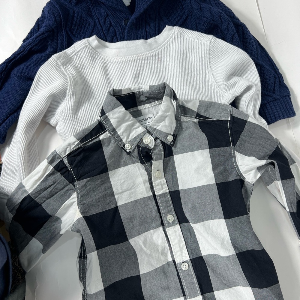 GAP Kids Black and White Plaid Button Down Shirt
